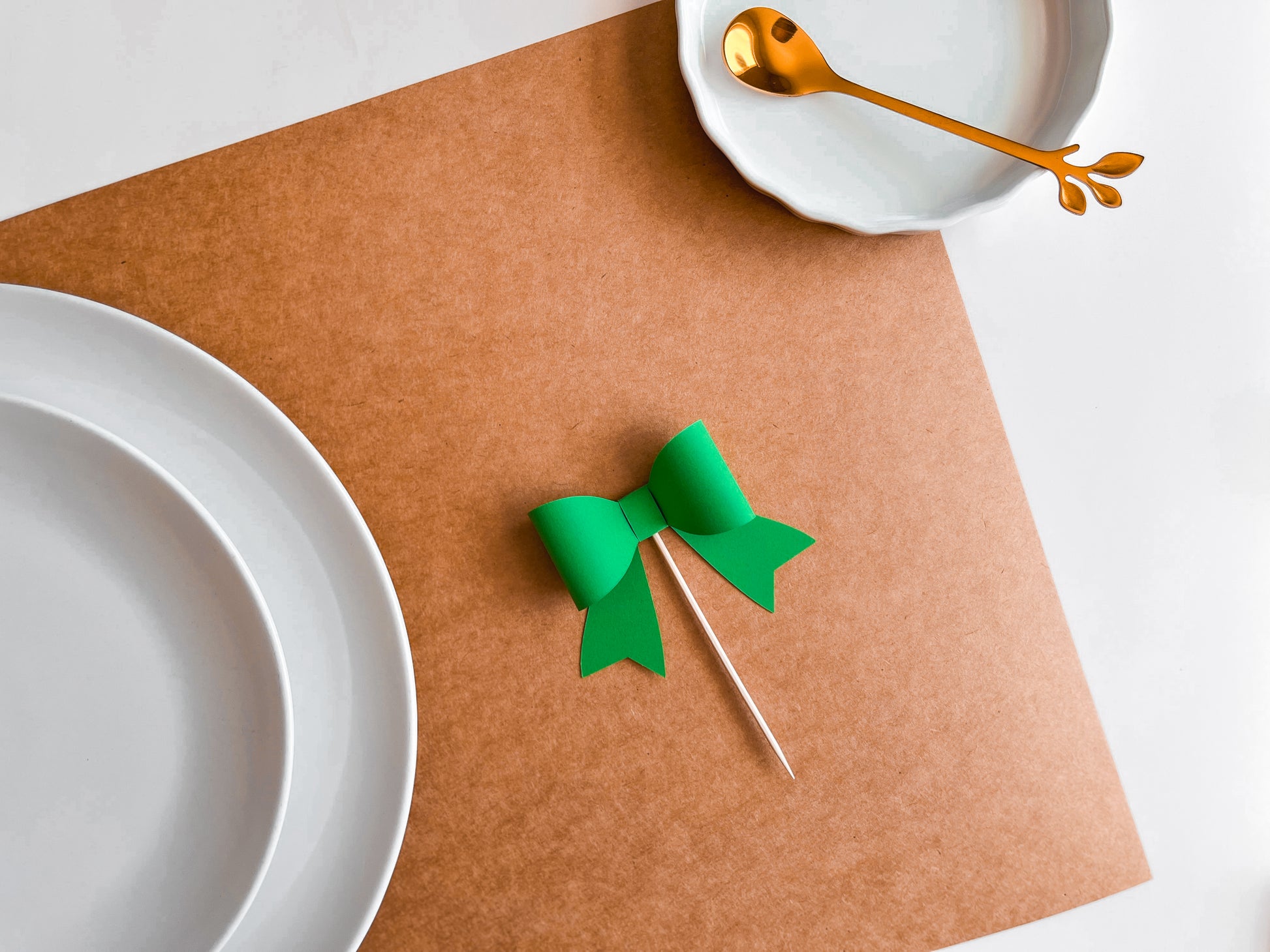 Christmas Bow Cupcake Toppers, Set of 12