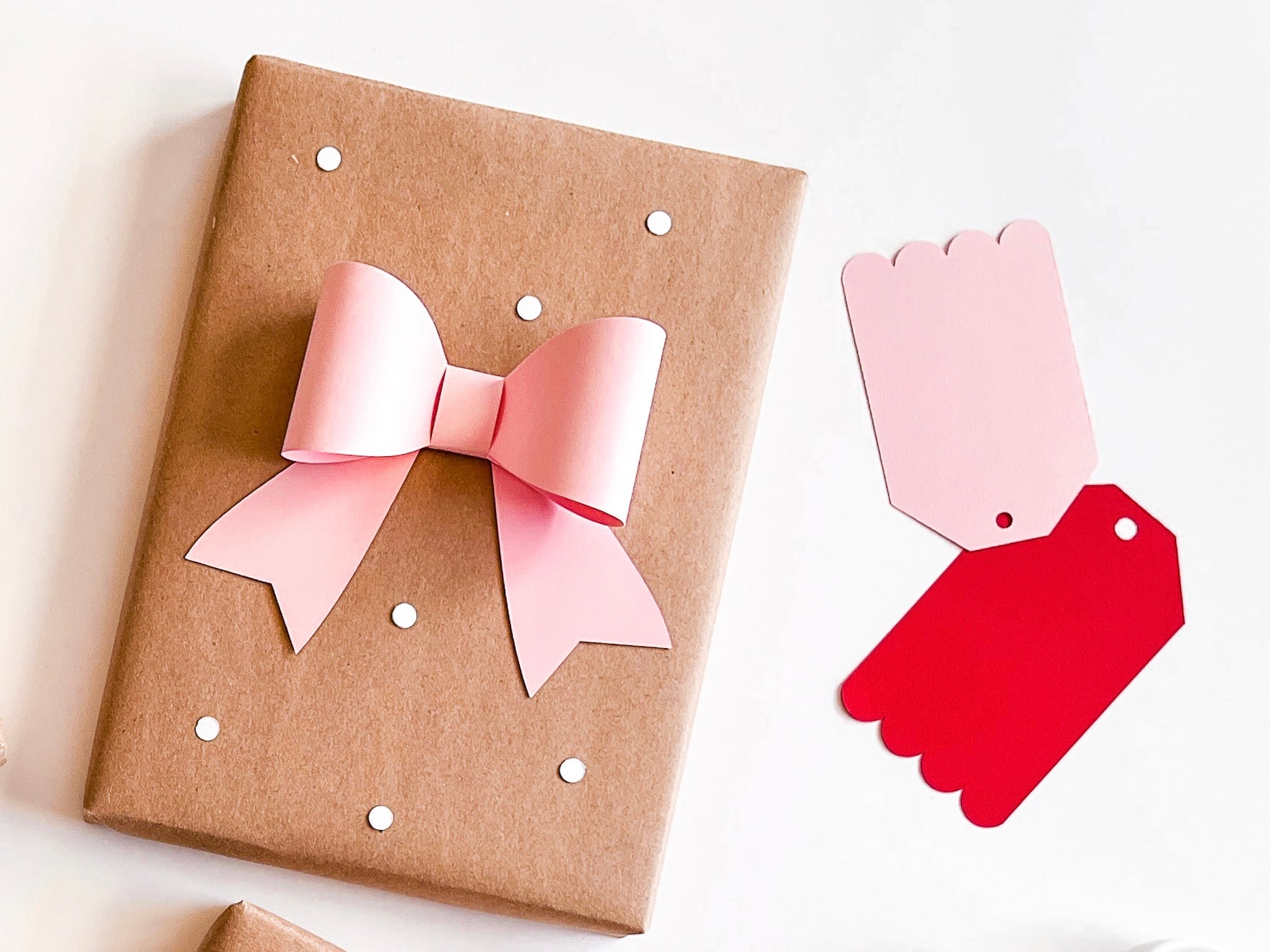 Pink Paper Gift Bows, Set of 12