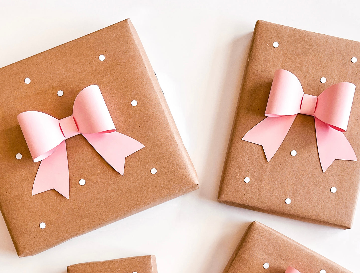 Pink Paper Gift Bows, Set of 12