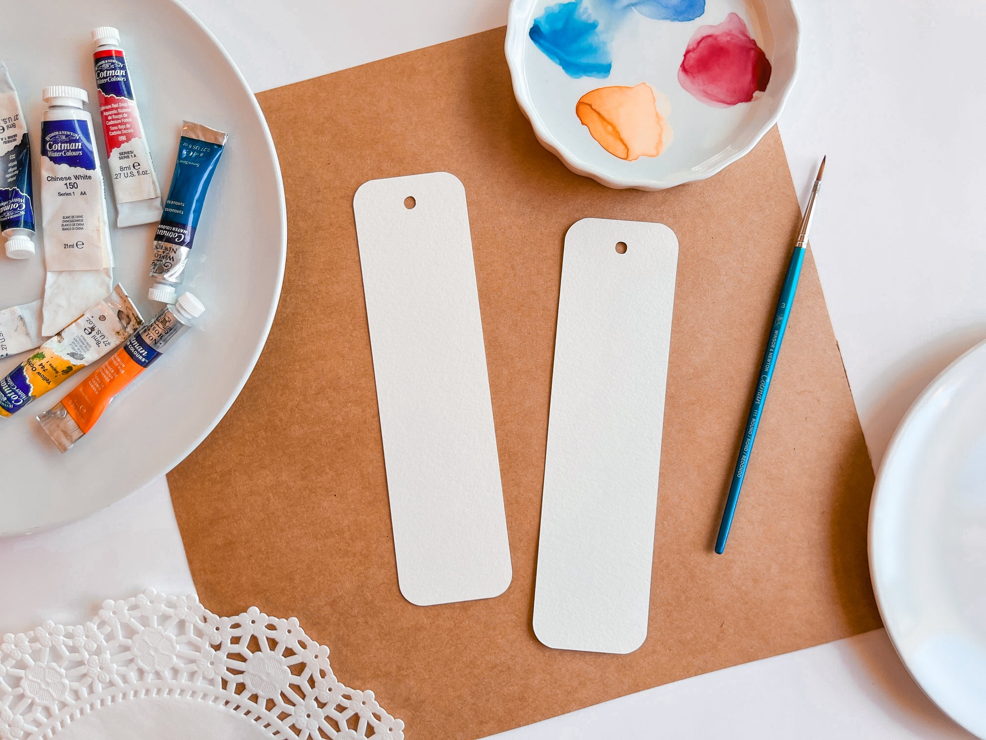 Watercolor Bookmarks, Blank Bookmark Set, DIY Book Craft, Gifts for Readers, Gift for Painters, Cold Press Textured Paper Art Supplies