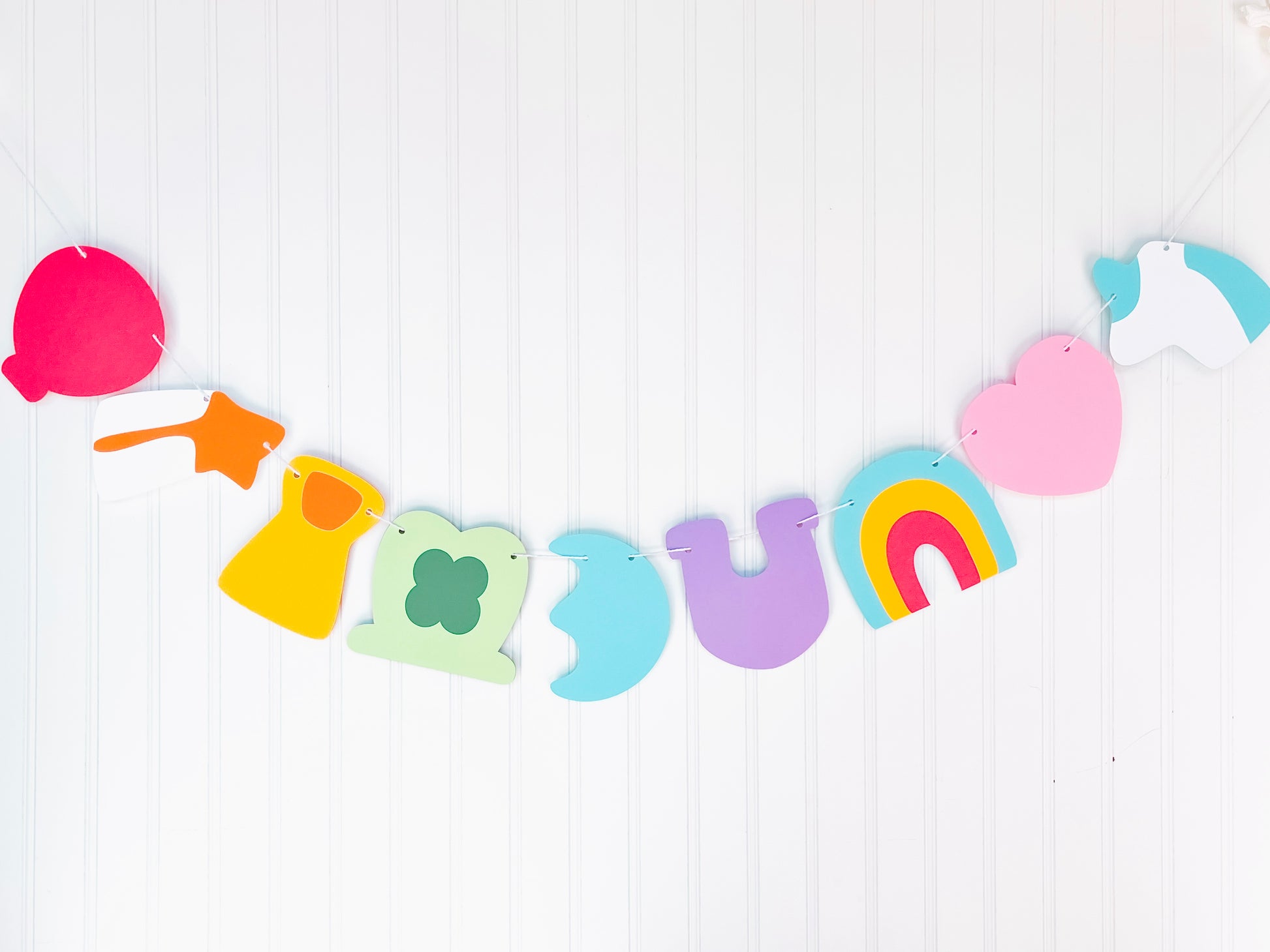 Lucky Charms Marshmallow style paper banner decoration for st. Patrick's day