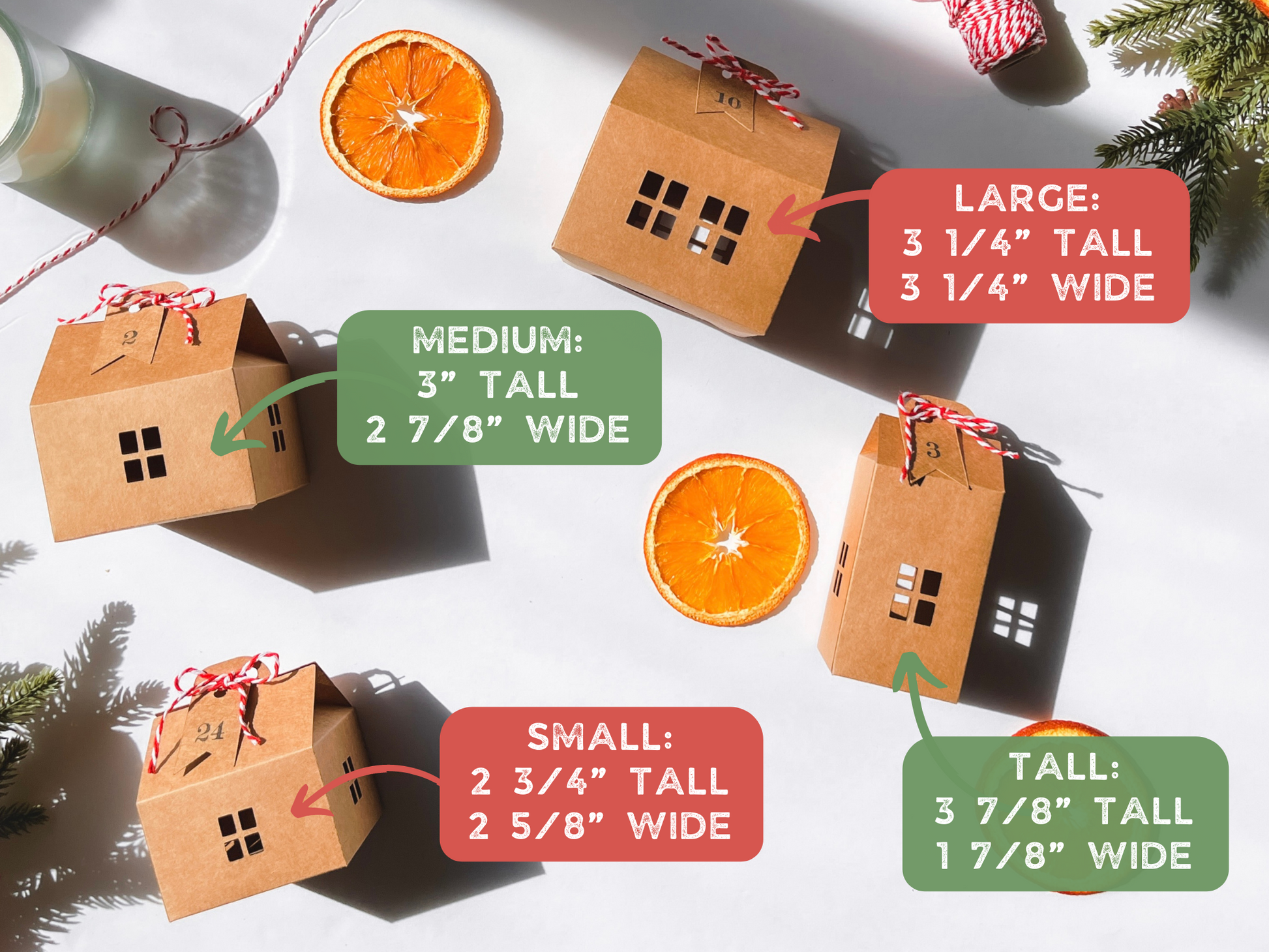 Advent Calendar Village, Set of 24 Houses