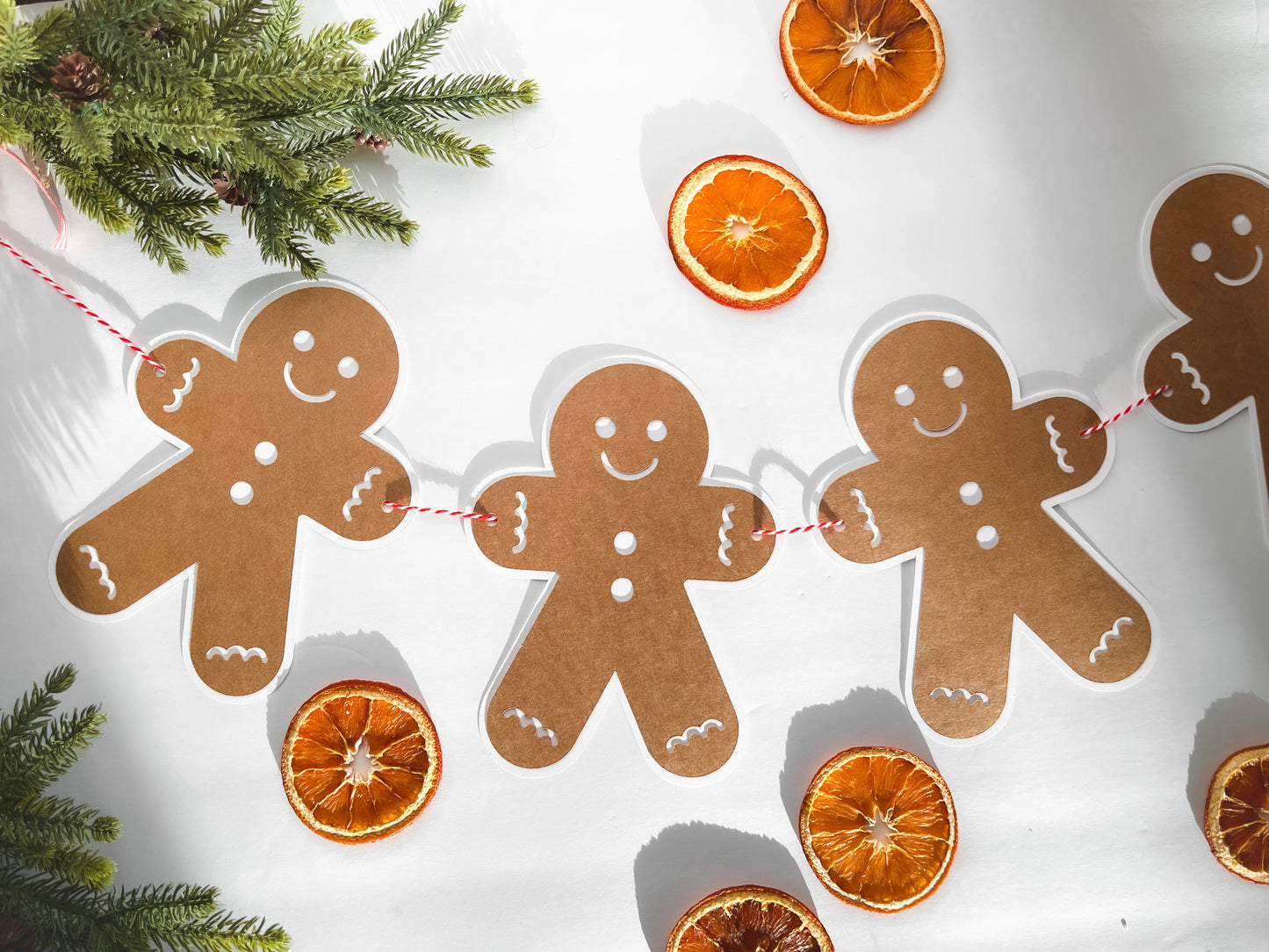 Gingerbread Man Kraft Paper Banner