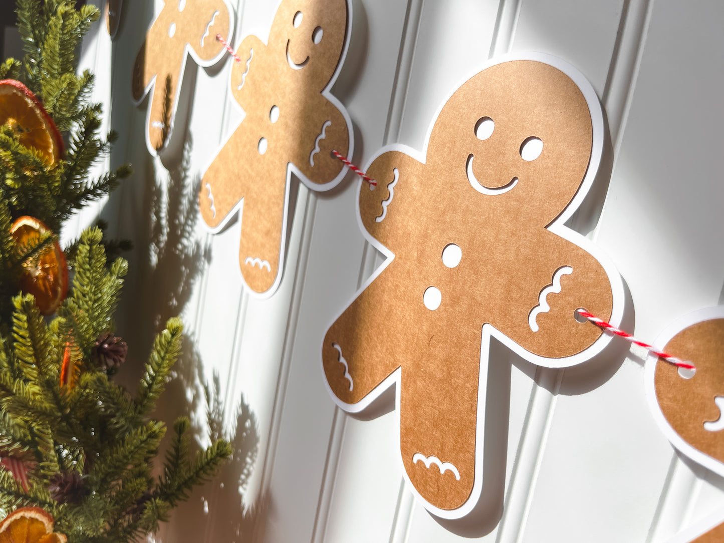 Gingerbread Man Kraft Paper Banner