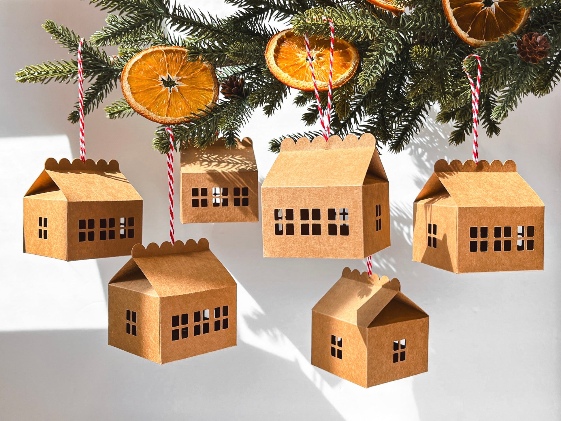 Paper House Ornaments, Set of 6
