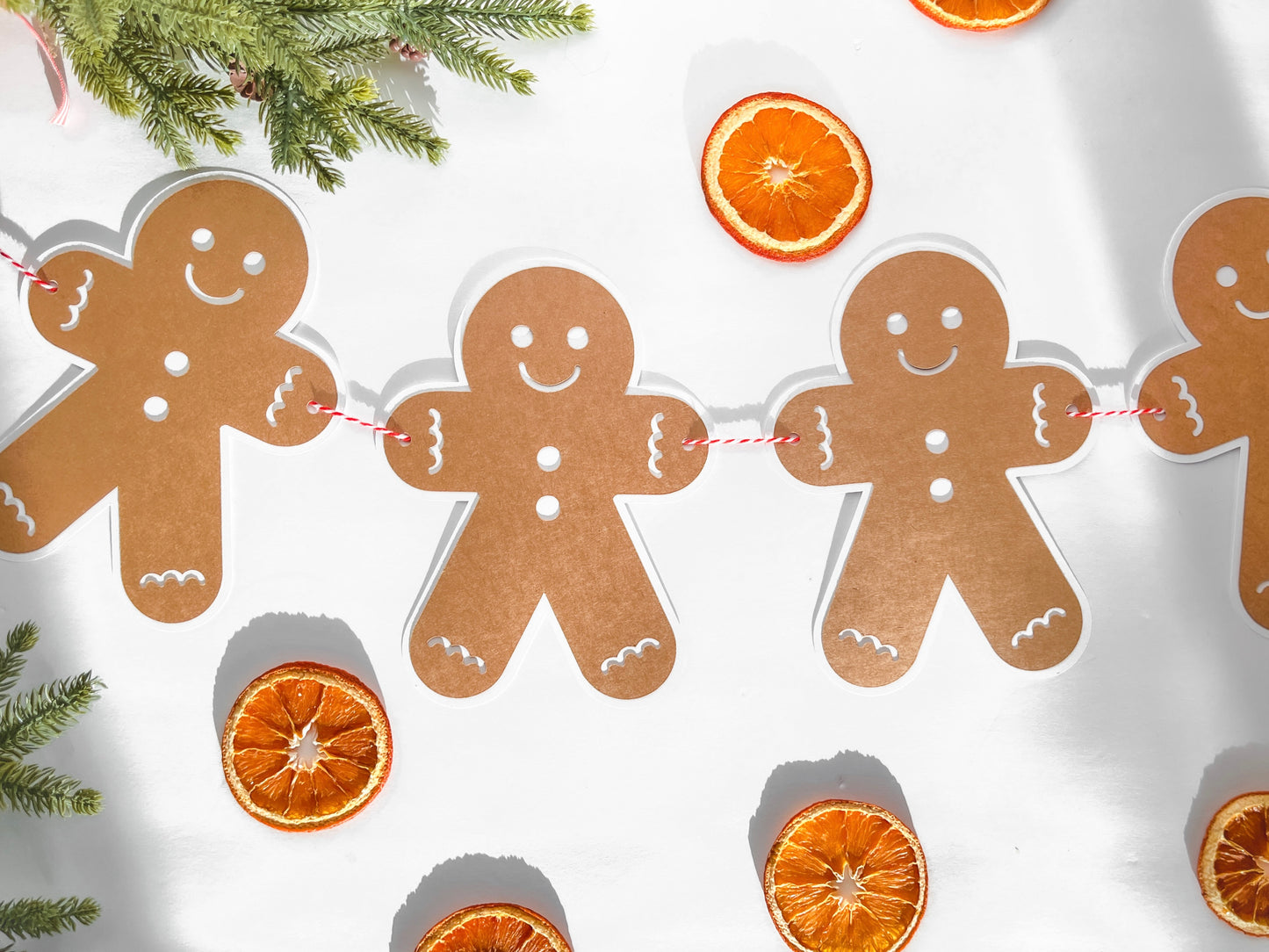 Gingerbread Man Kraft Paper Banner