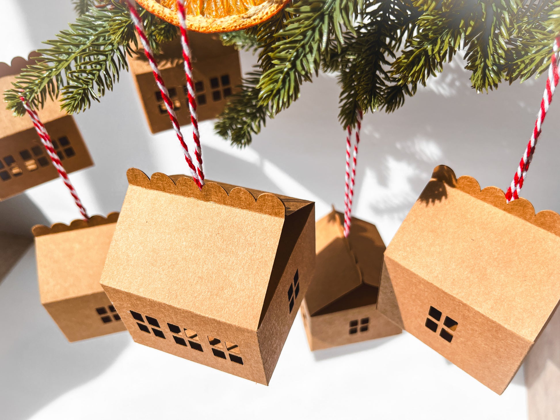 Paper House Ornaments, Set of 6
