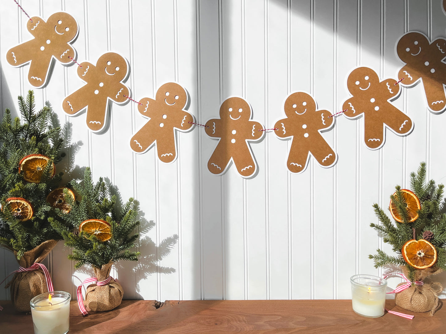 Gingerbread Man Kraft Paper Banner