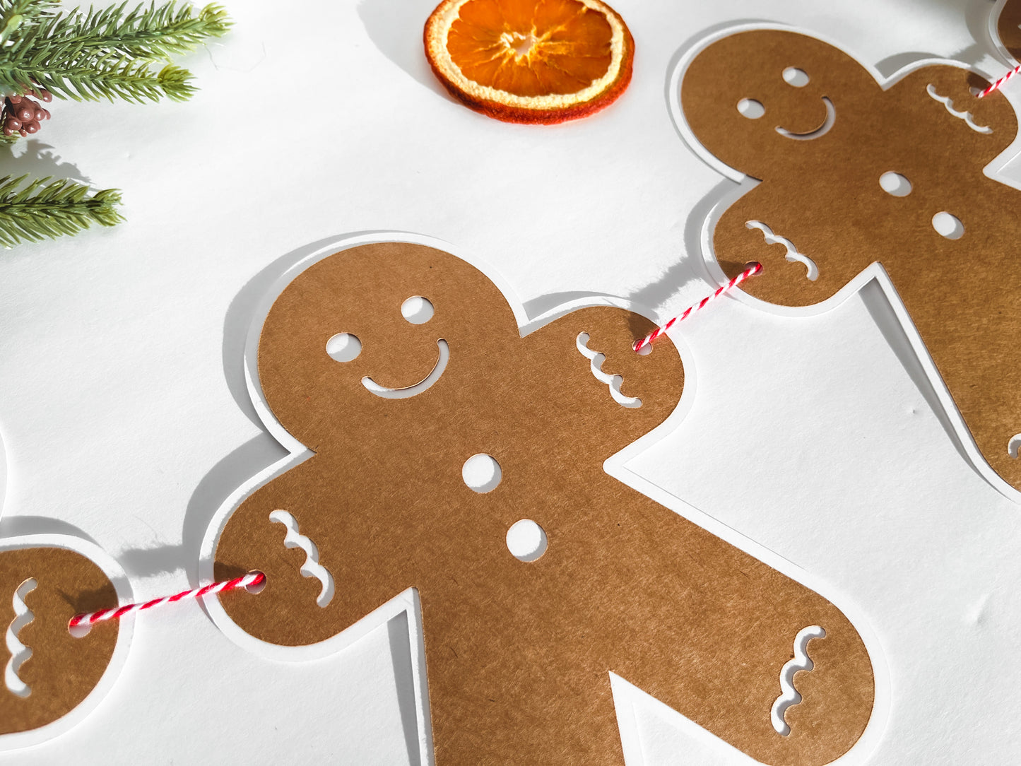 Gingerbread Man Kraft Paper Banner