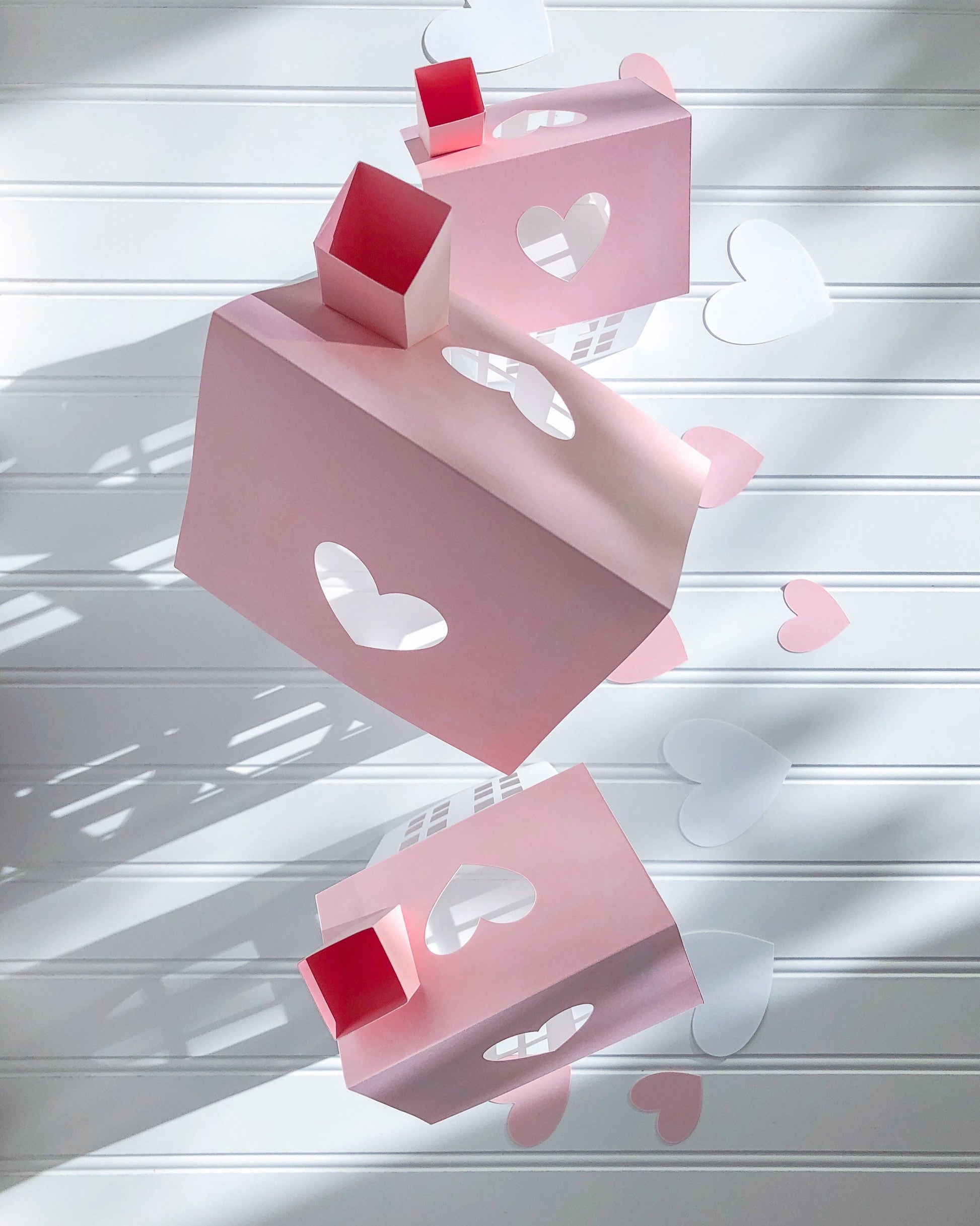 DIY Paper House Valentine’s Village