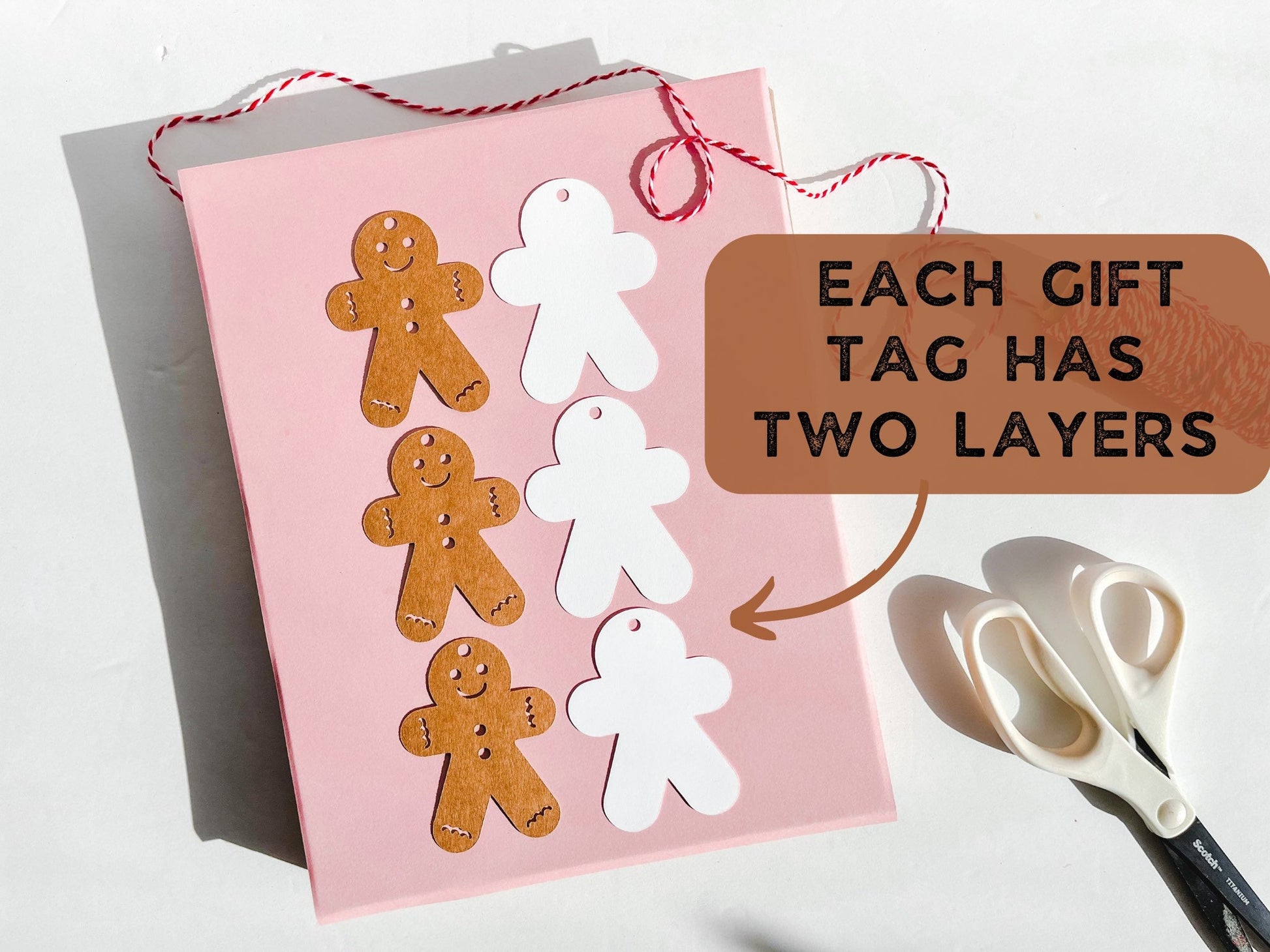 Gingerbread Man Kraft Paper Gift Tags, Set of 12
