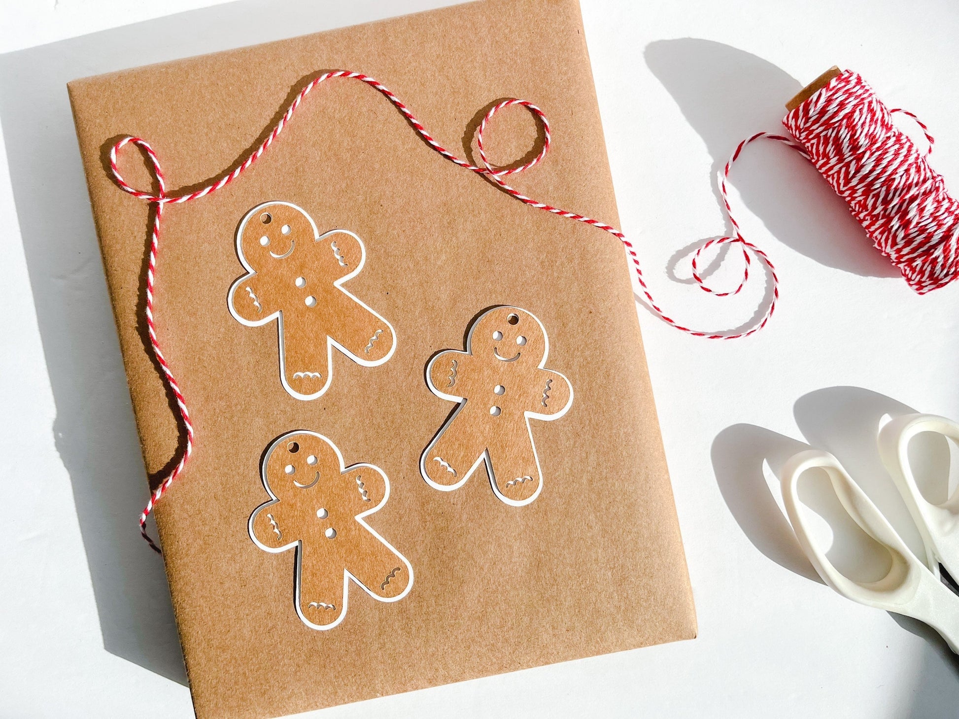 Gingerbread Man Kraft Paper Gift Tags, Set of 12