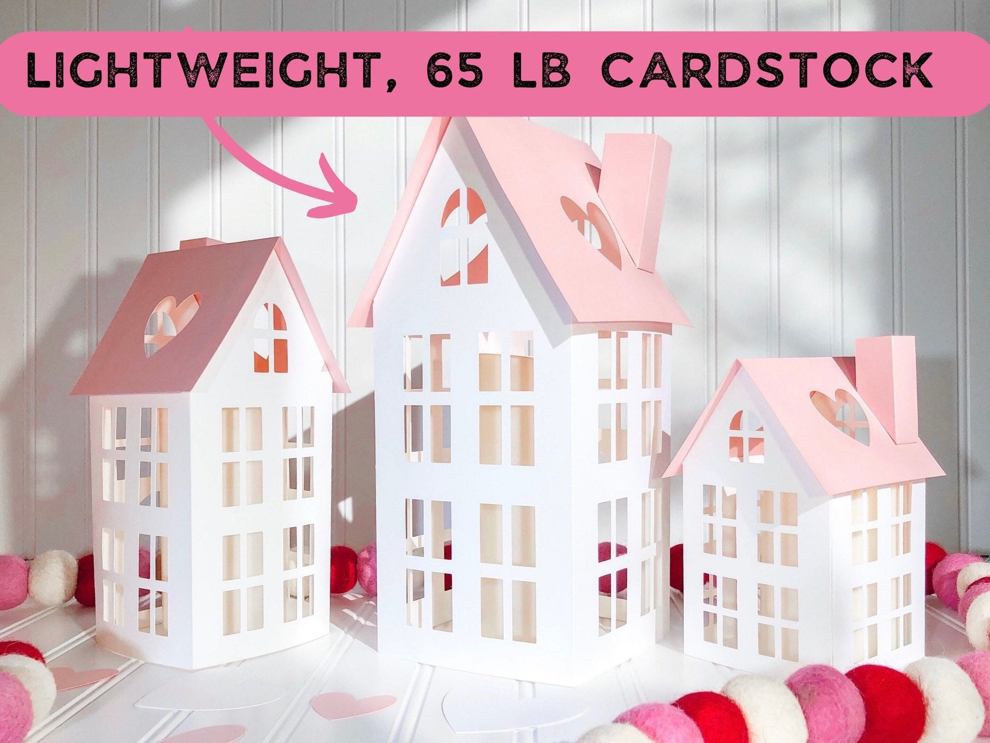 DIY Paper House Valentine’s Village