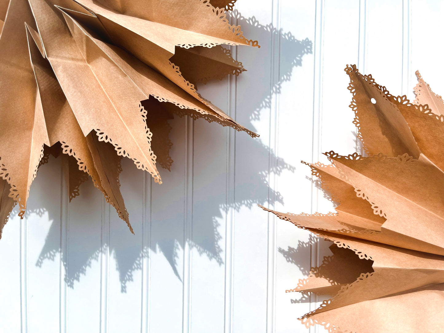 Lace Edge Paper Bag Stars, Set of 2