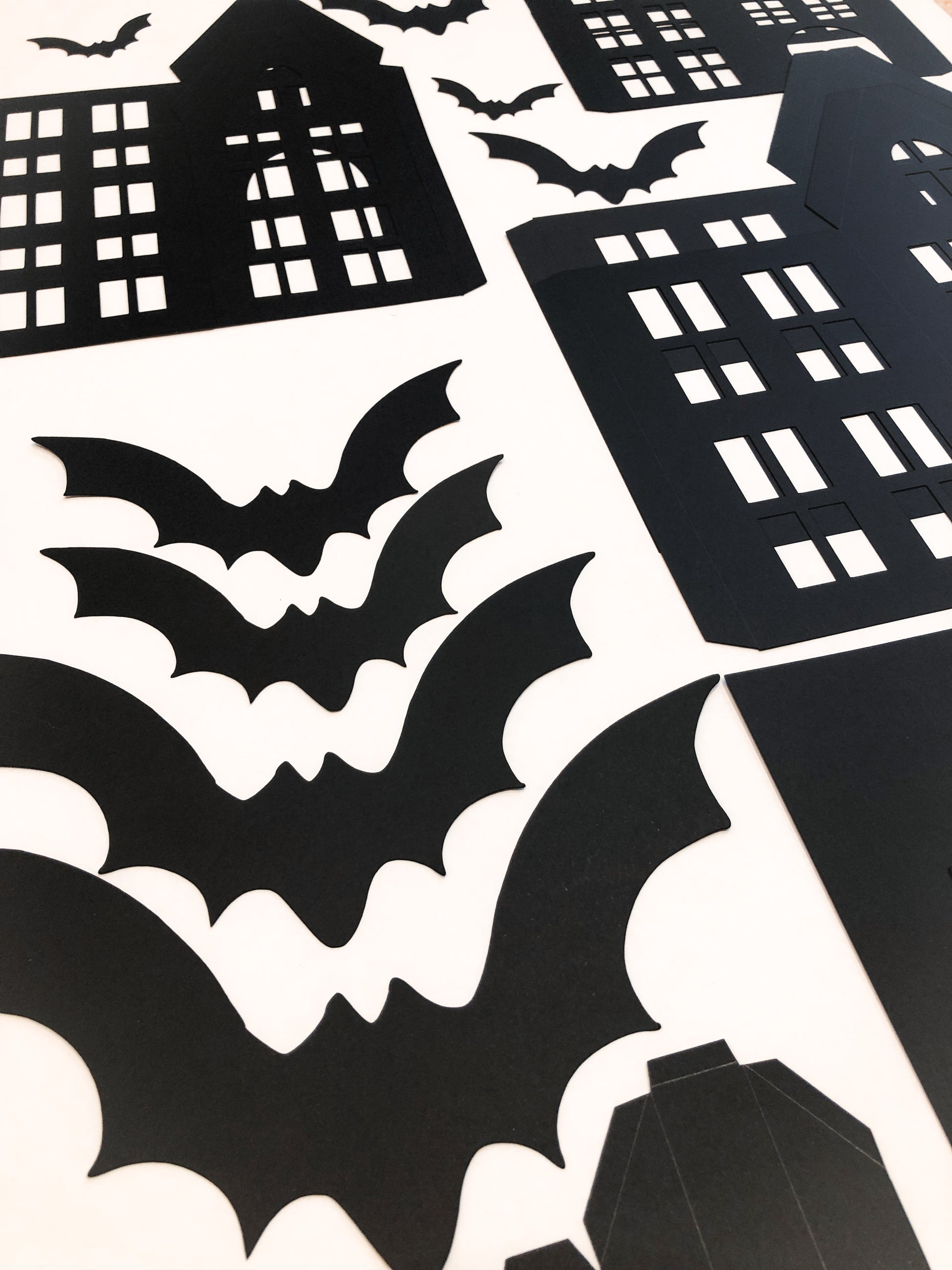 DIY Paper Halloween Village with Bats