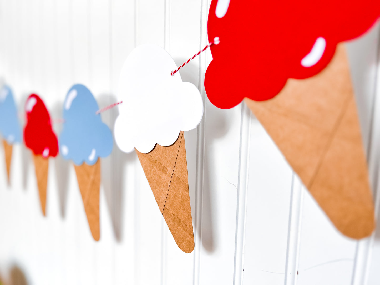 Ice Cream Cone Paper Banner