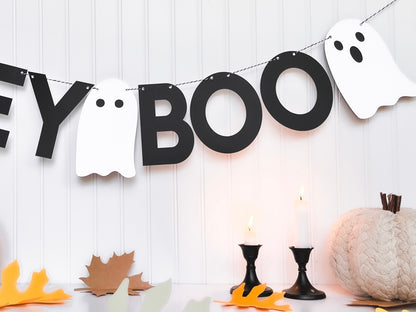 Hey Boo Paper Ghosts Banner