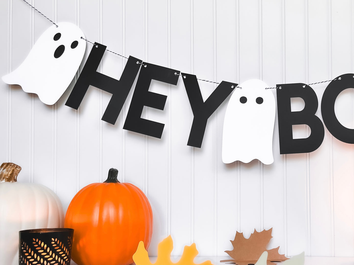 Hey Boo Paper Ghosts Banner