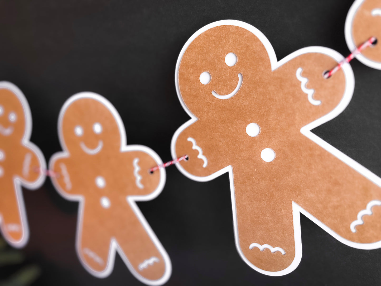 Gingerbread Man Kraft Paper Banner