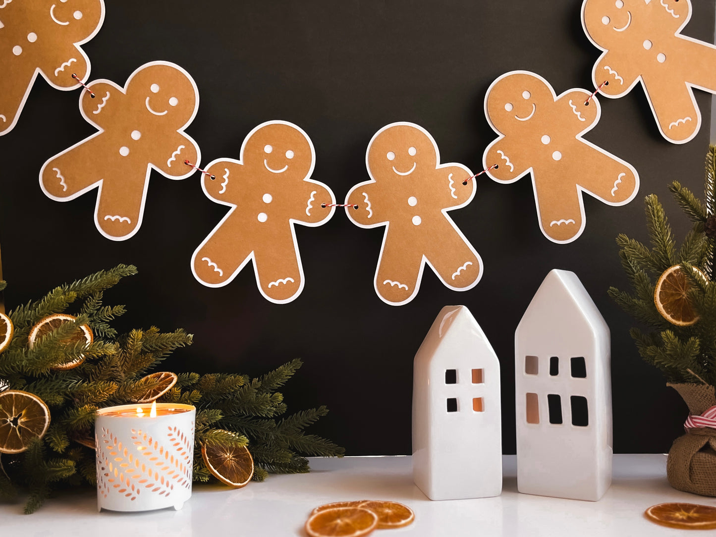 Gingerbread Man Kraft Paper Banner