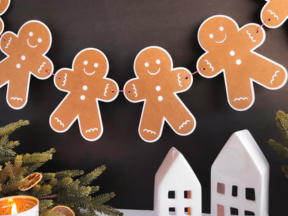 Gingerbread Man Kraft Paper Banner