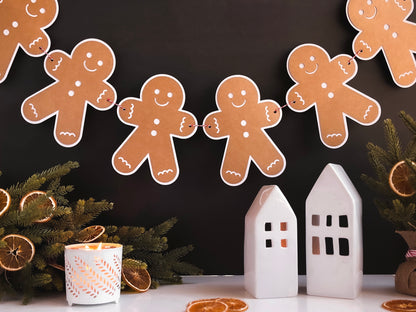 Gingerbread Man Kraft Paper Banner