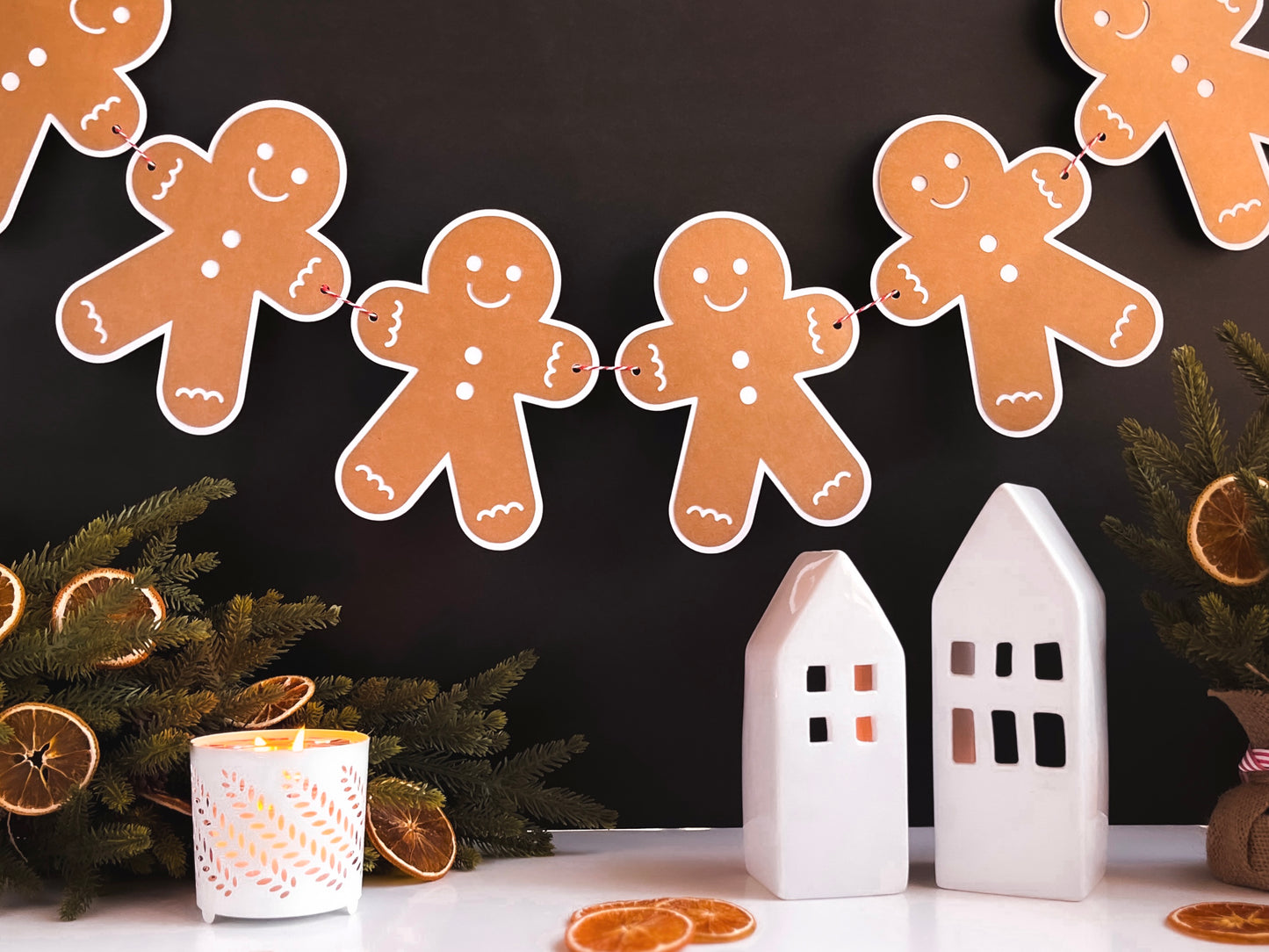 Gingerbread Man Kraft Paper Banner