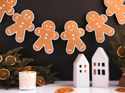 Gingerbread Man Kraft Paper Banner