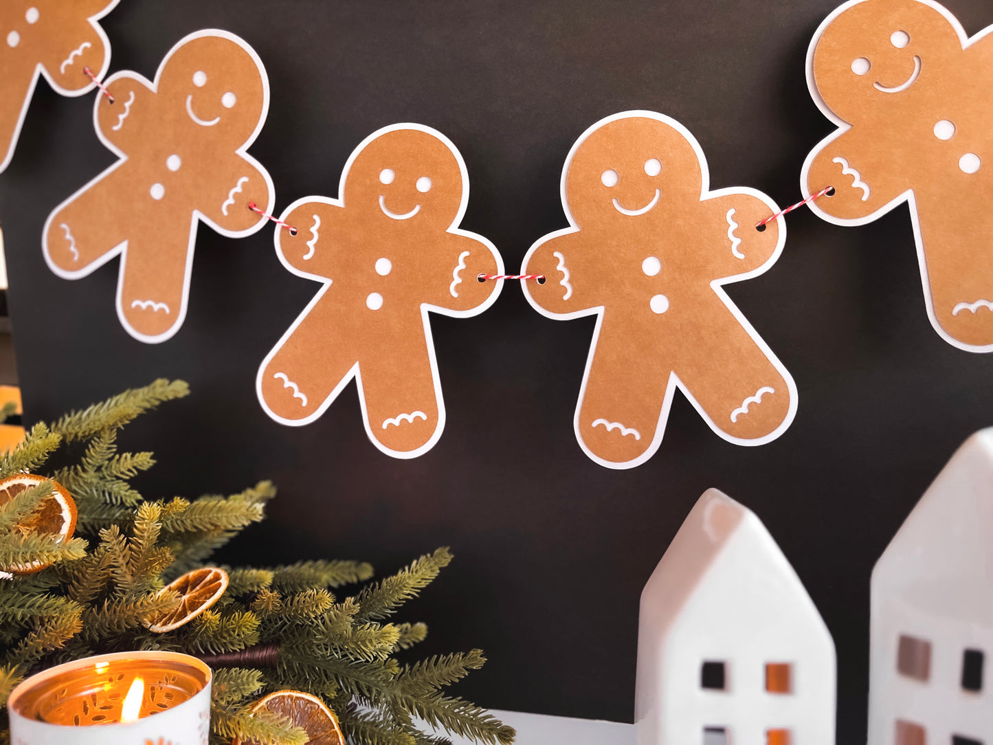 Gingerbread Man Kraft Paper Banner