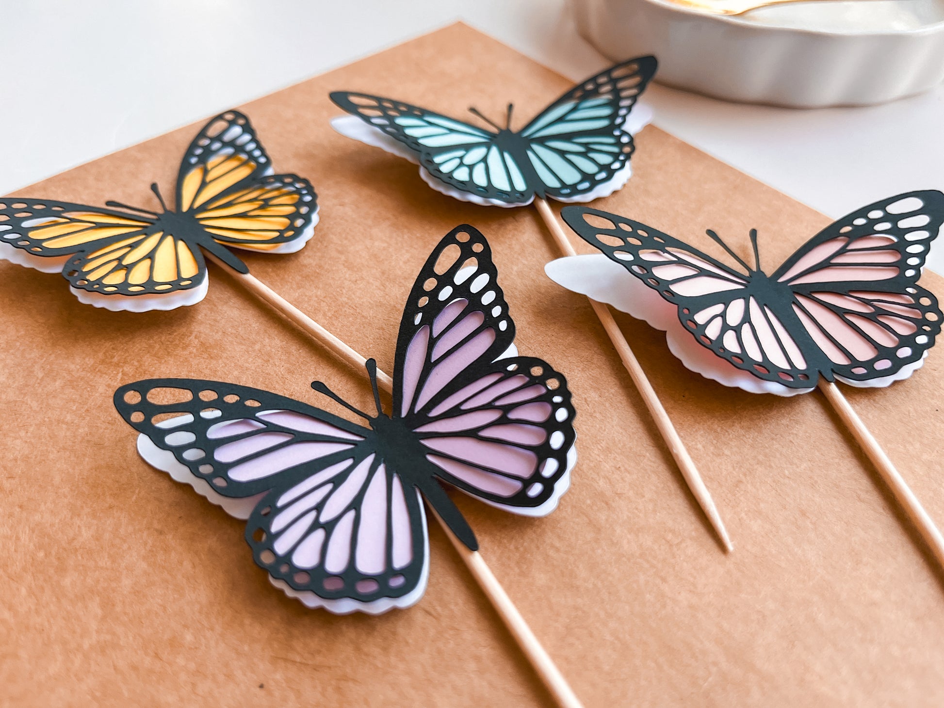 Paper Butterfly Cupcake Toppers