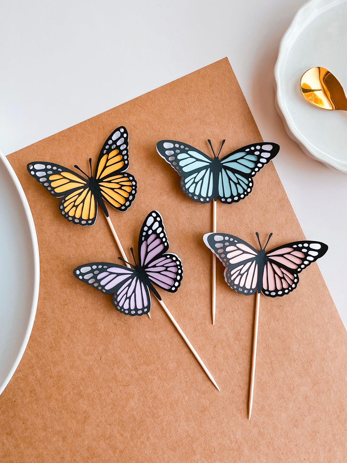 Paper Butterfly Cupcake Toppers