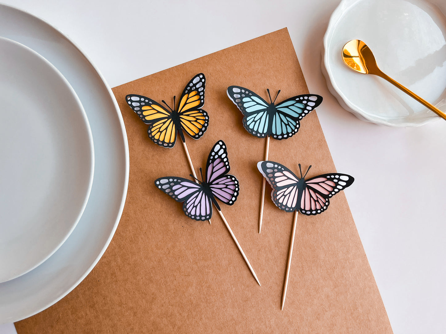 Paper Butterfly Cupcake Toppers