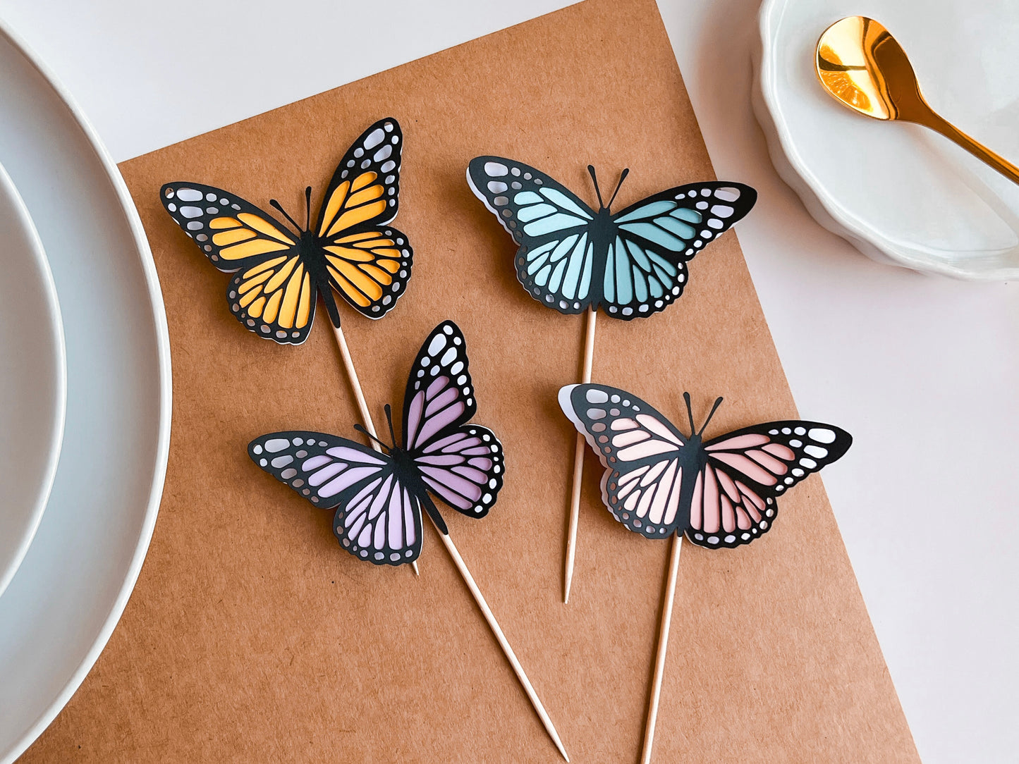 Paper Butterfly Cupcake Toppers