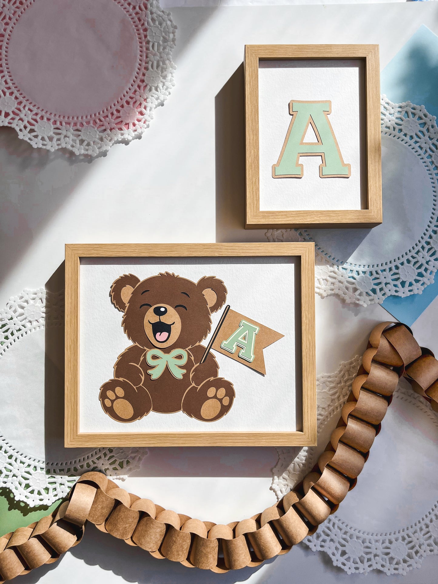 Teddy Bear Nursery Art, Personalized & Framed 8x10