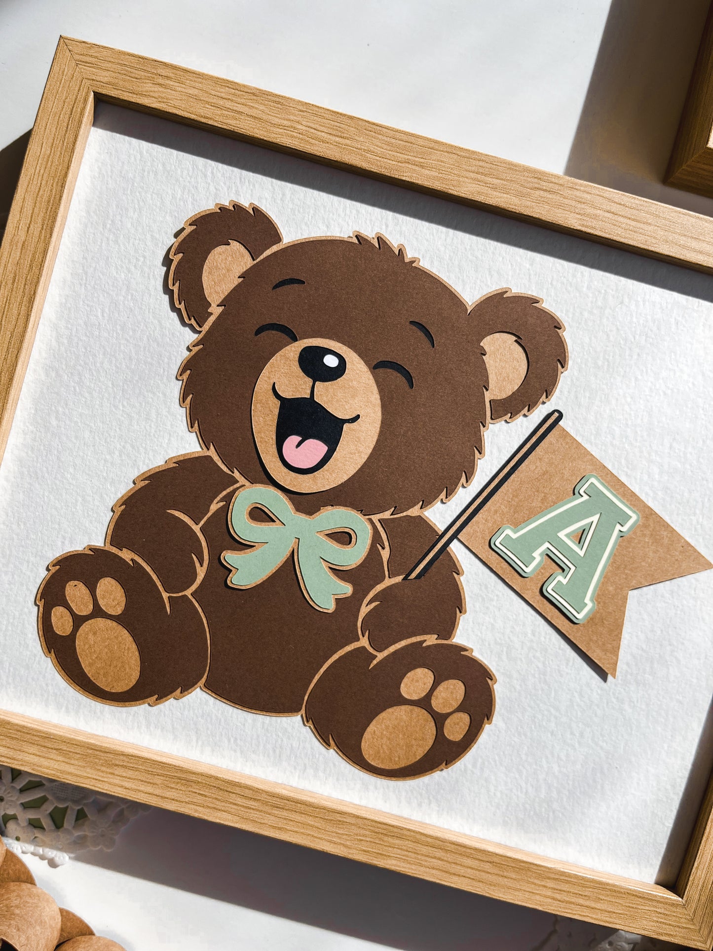 Teddy Bear Nursery Art, Personalized & Framed 8x10