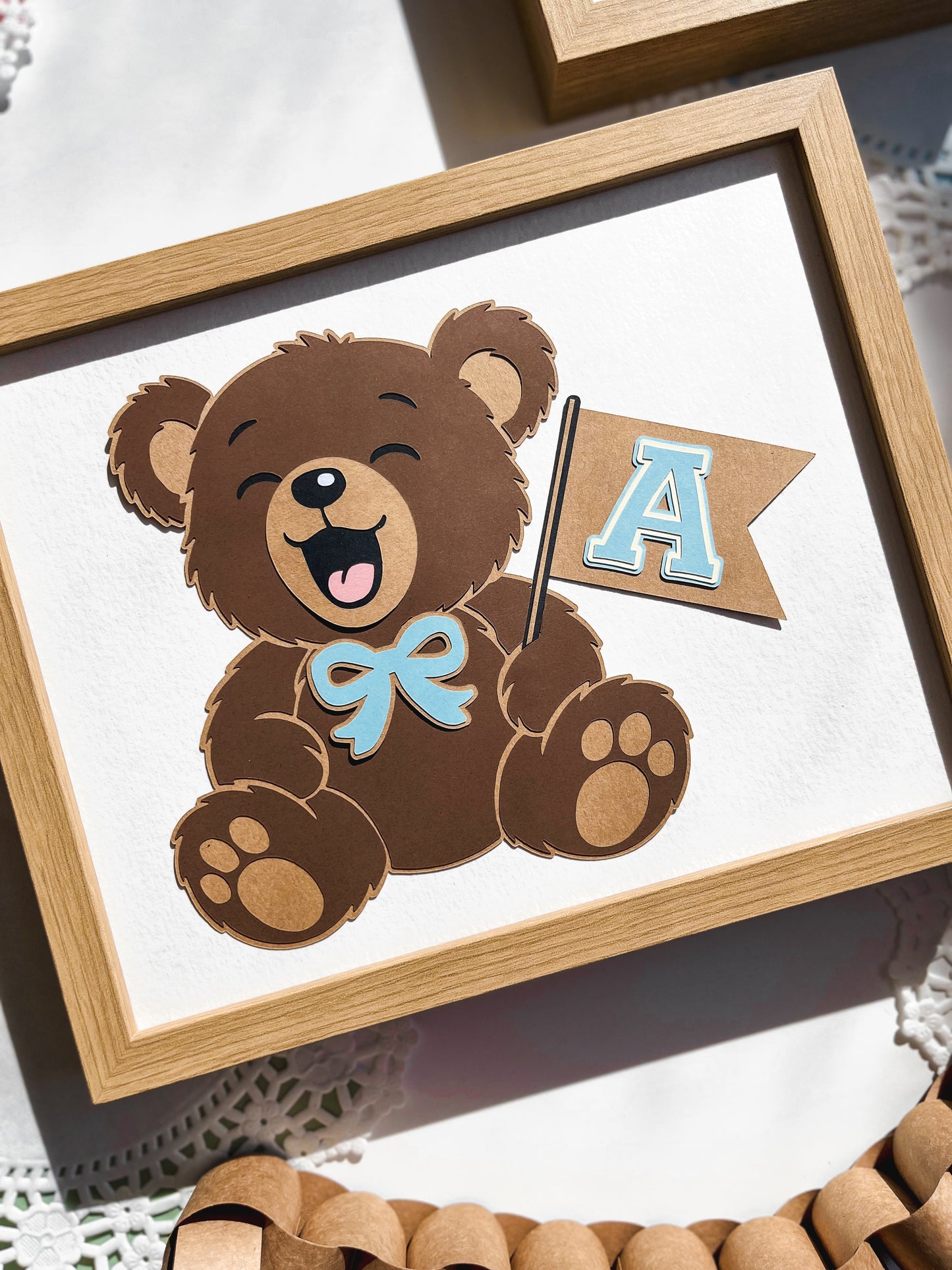 Teddy Bear Nursery Art, Personalized & Framed 8x10