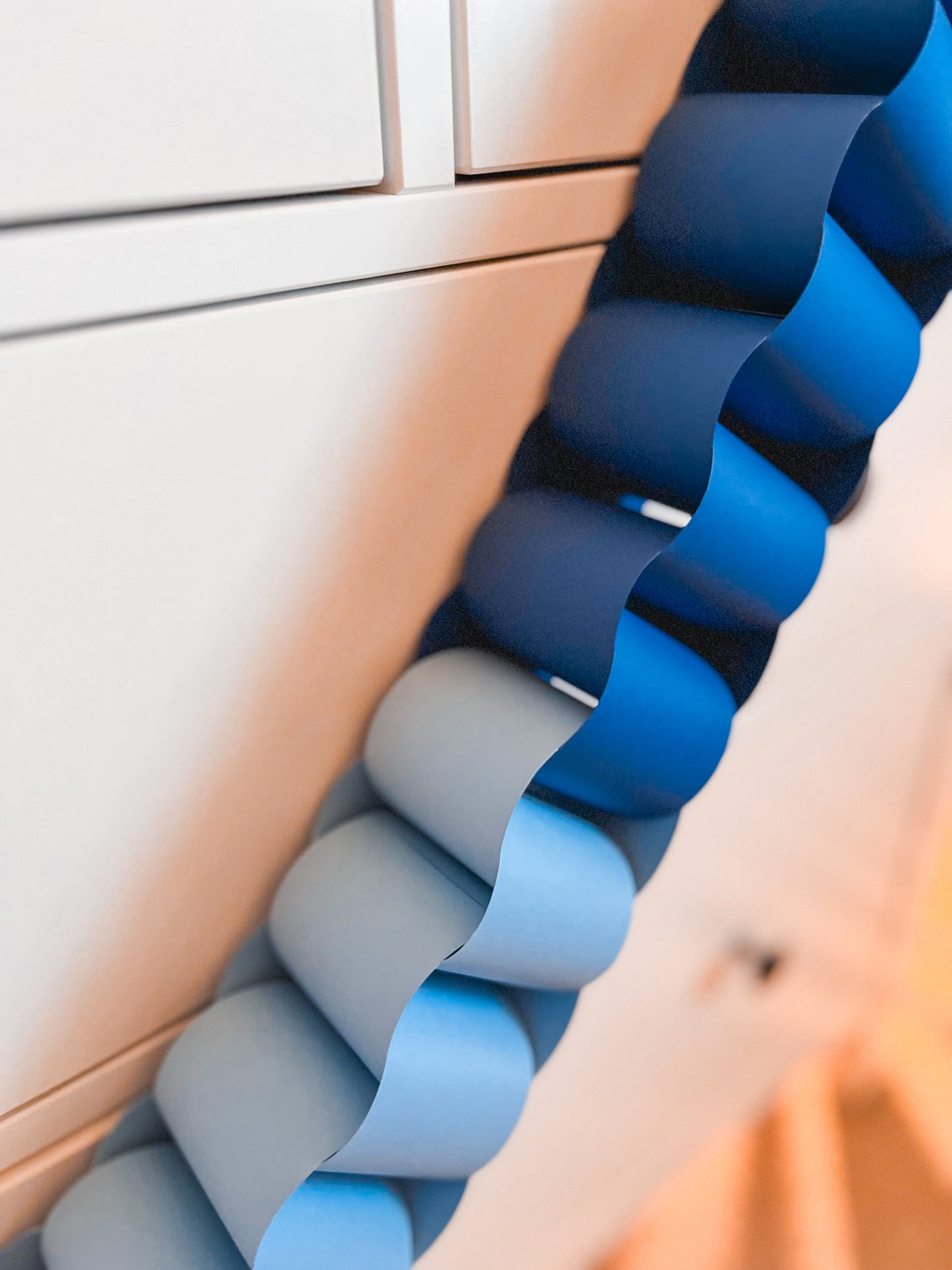 Ombre Red, Pink, White, and Blues Paper Chain Garland, Fully Assembled