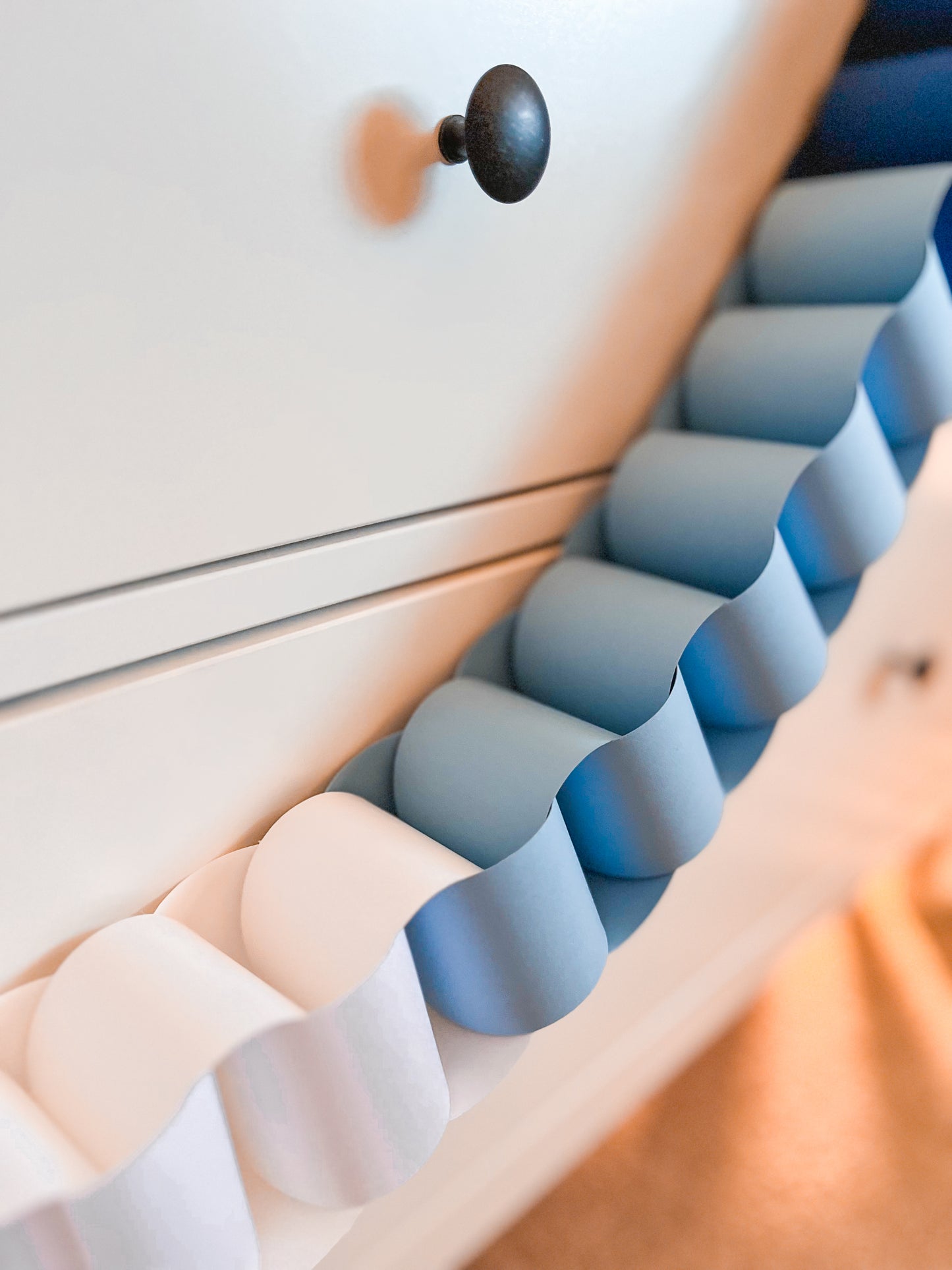 Ombre Red, Pink, White, and Blues Paper Chain Garland, Fully Assembled