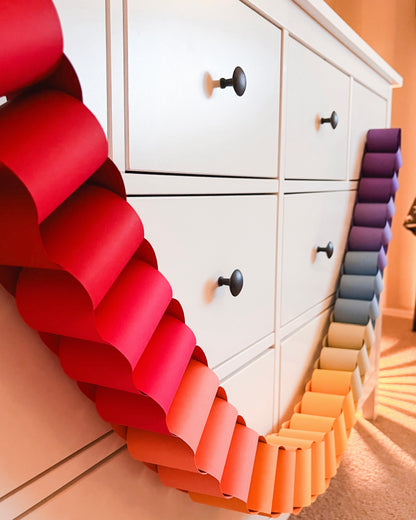 Ombre Rainbow Paper Chain Garland, Fully Assembled