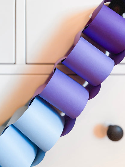 Ombre Rainbow Paper Chain Garland, Fully Assembled