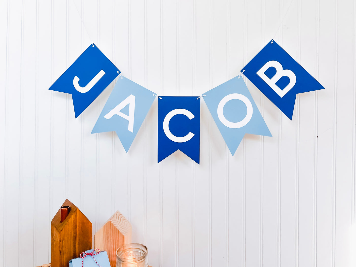 Personalized Name Banner - Blues