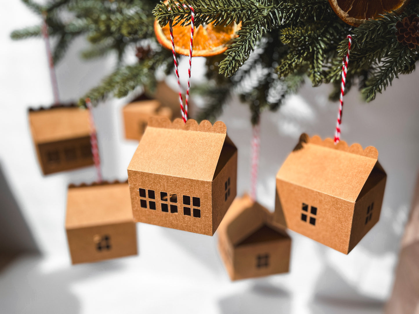 Paper House Ornaments, Set of 6