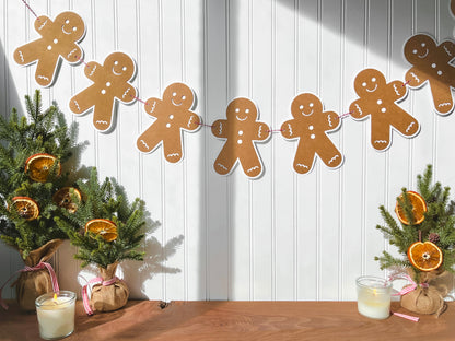 Gingerbread Man Kraft Paper Banner