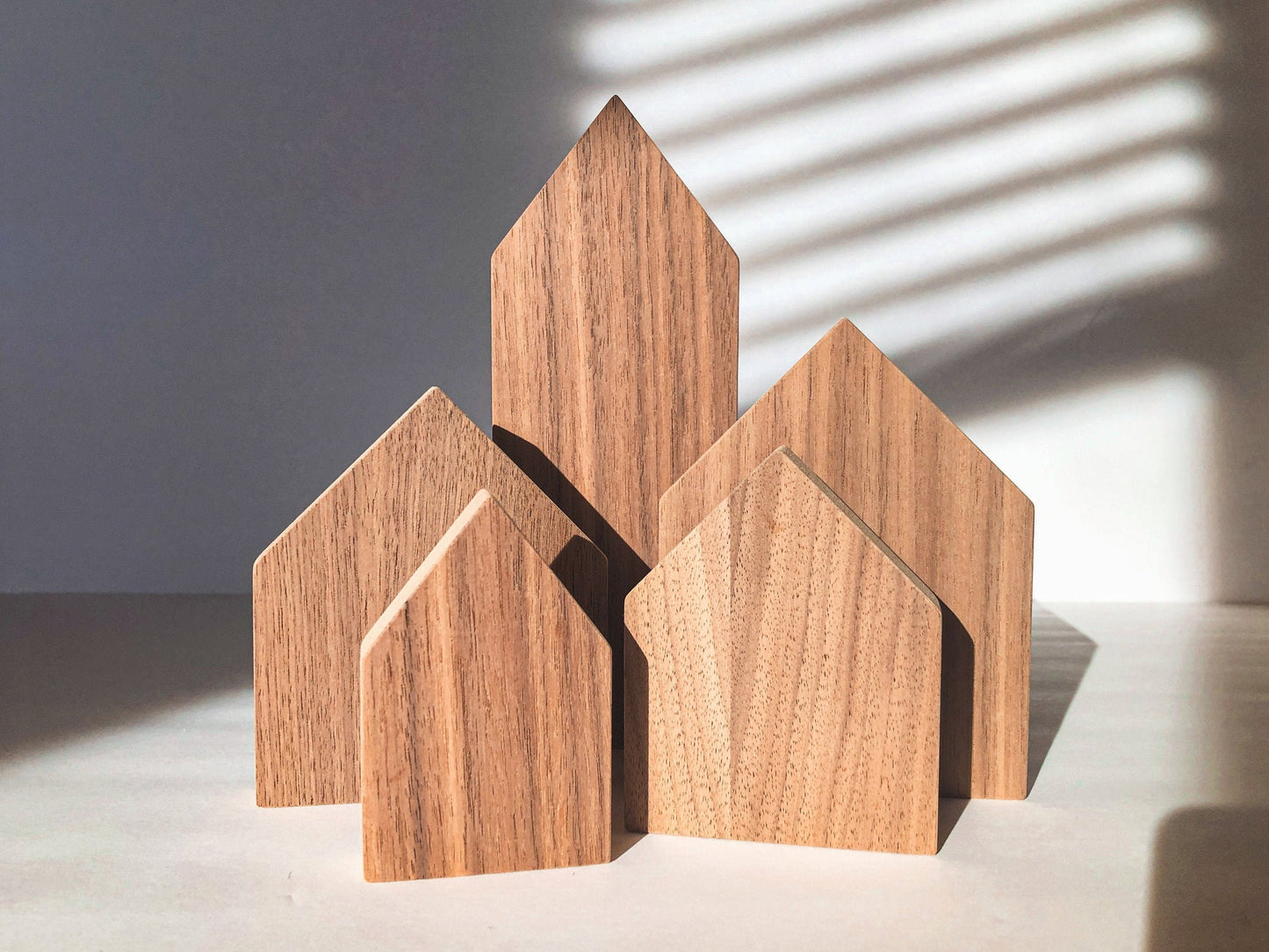 Wooden Houses - Set of Five