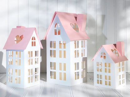 DIY Paper House Valentine’s Village