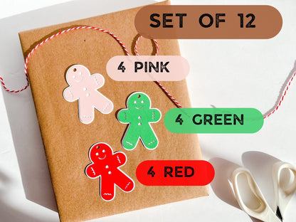 Gingerbread Man Gift Tags, Set of 12