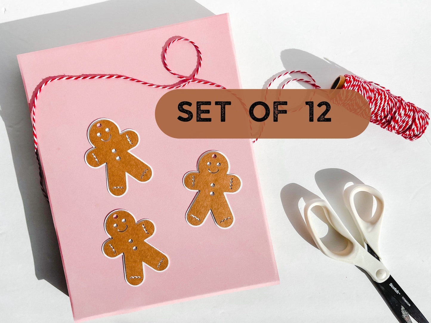 Gingerbread Man Kraft Paper Gift Tags, Set of 12