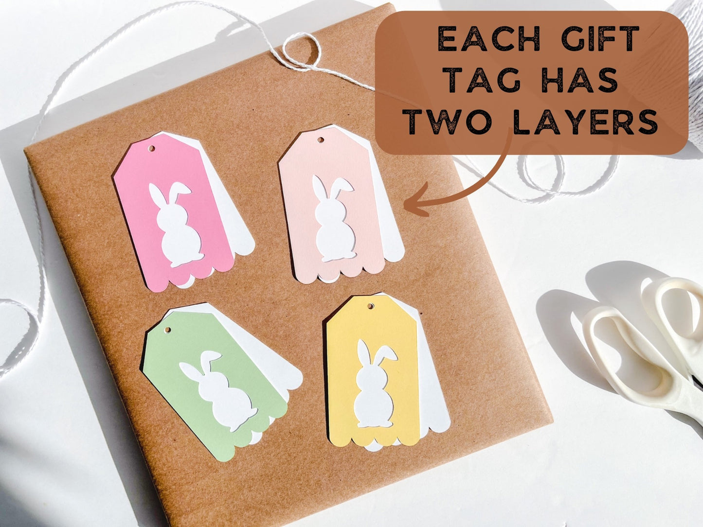 Pastel Easter Bunny Gift Tags, Set of 12