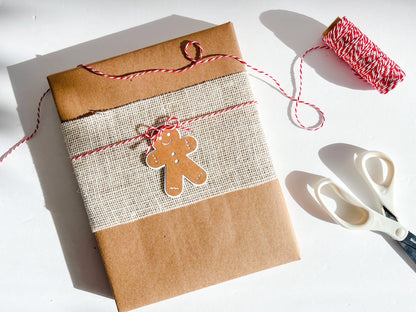 Gingerbread Man Kraft Gift Tags, Set of 12, Christmas gift tags