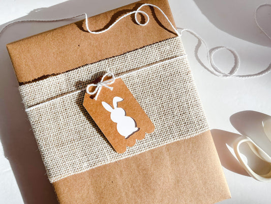 Easter Bunny Kraft Paper Layered Gift Tags, Set of 12, Baby Shower, Easter